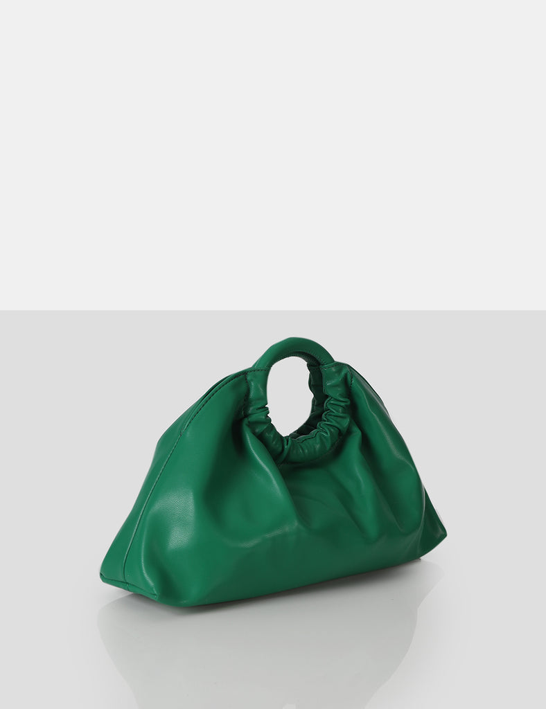 The Darcie Green Round Grab Handle Oversized Clutch Bag | Public Desire