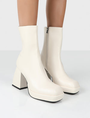 Chunky block clearance heel ankle boots