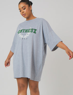 Curve Montreux T Shirt Dress Grey