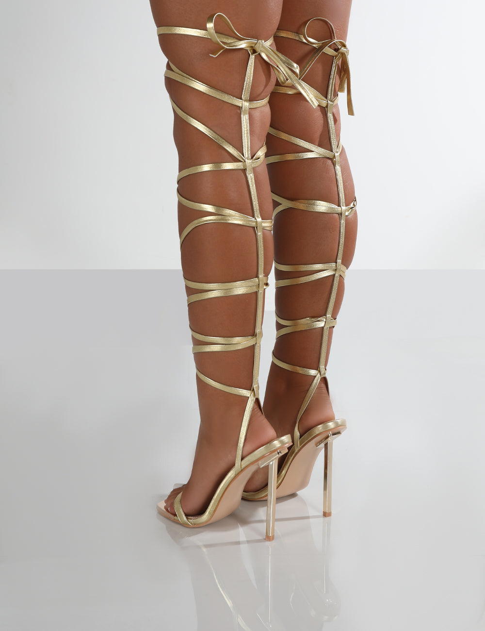 Knee lace 2024 up heels