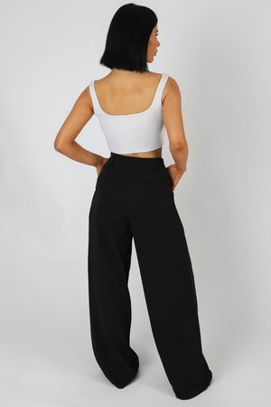 Square Neck Ribbed Crop Top