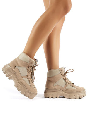 Ironic Sand Chunky Sole Ankle Boots