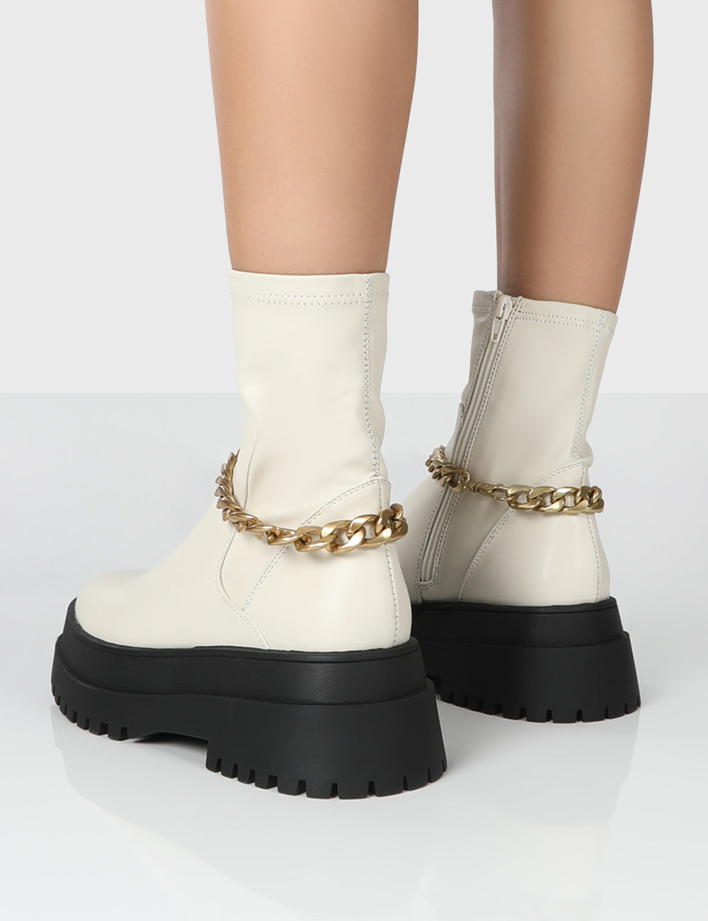 cream platform boots