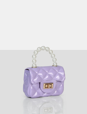 The Iddy Lilac Patent Pearl Mini Bag