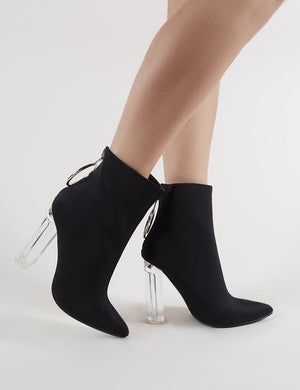 Black clear ankle boots hotsell