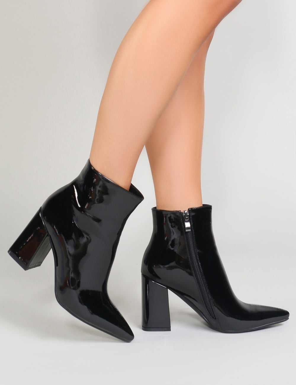 Public desire black deals patent boots