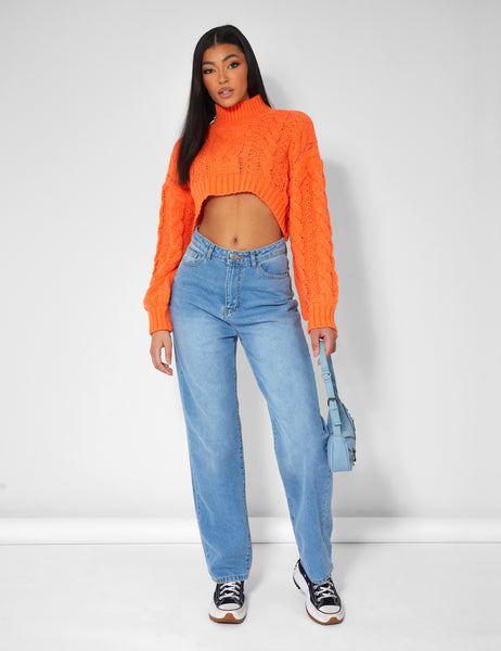 Orange best sale cropped jumper