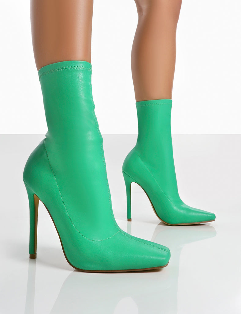 Lime green outlet sock booties