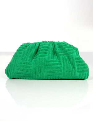 Real Mood Green Towelling Clutch Bag