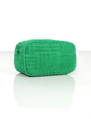 Full Glam Green Towelling Make Up Bag