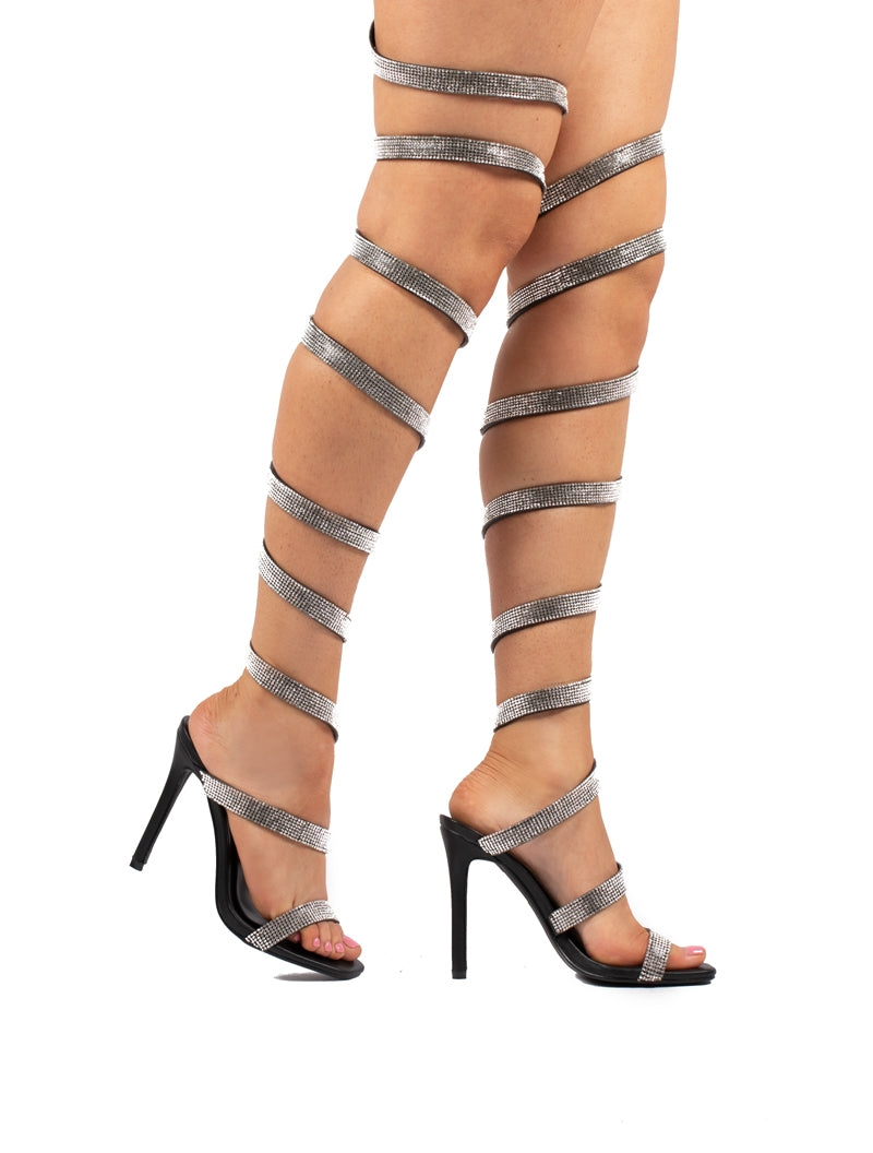 Thigh high spiral on sale heels